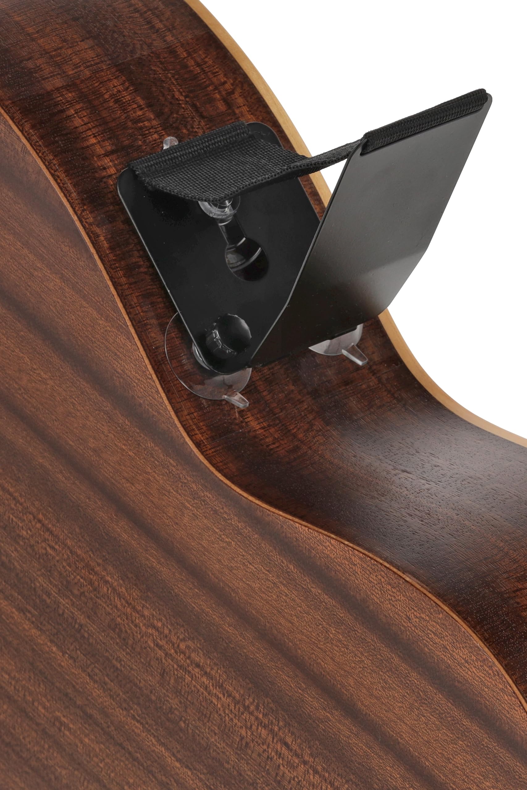 GEWA Soporte para guitarra tenor - plegable de metal - estrecho, también adecuado para aros planos - cinta cosida - negro