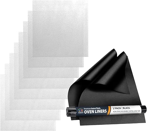 Miniatura 1 de Revestimientos de horno para la parte inferior del horno, paquete de 2 y revestimientos para refrigerador para estantes (paquete de 8), paquete