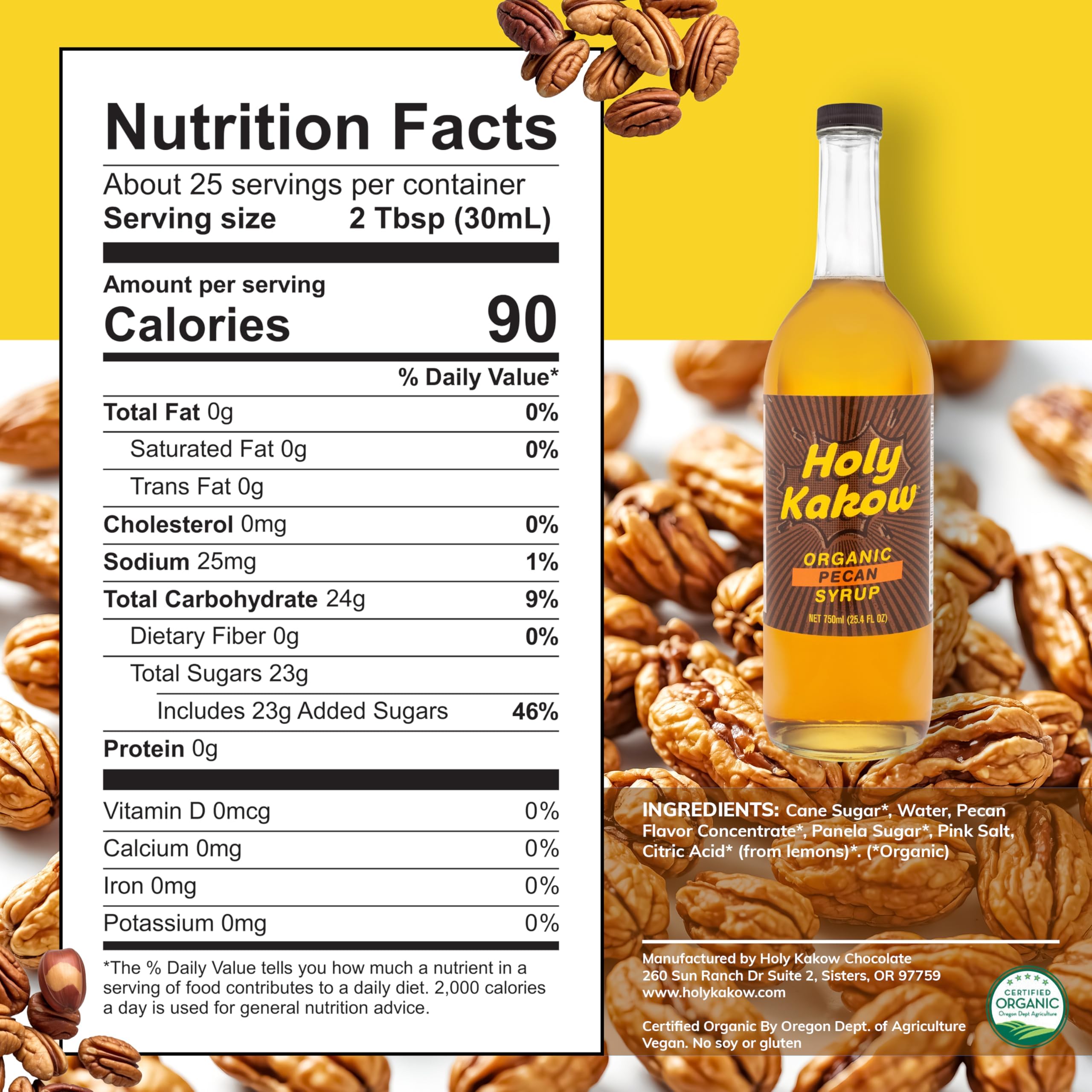 Amazon.com: Holy Kakow Cafe Organic Pecan Syrup, Vegan and Gluten