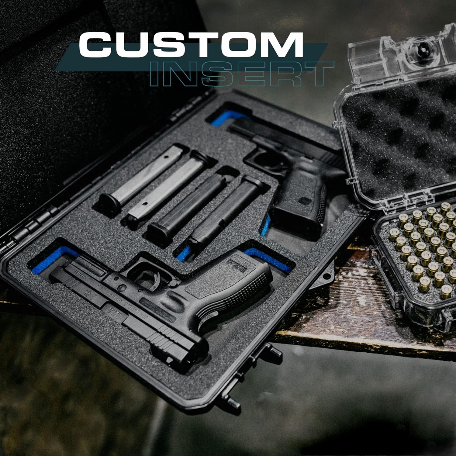 Seahorse 85 FP2 Heavy Duty 2 Pistol Case - TSA Approved/Mil Spec / IP67 Waterproof/USA Made for Firearms, Pistols, Handguns; Stores 2 Pistols and 12 Magazines