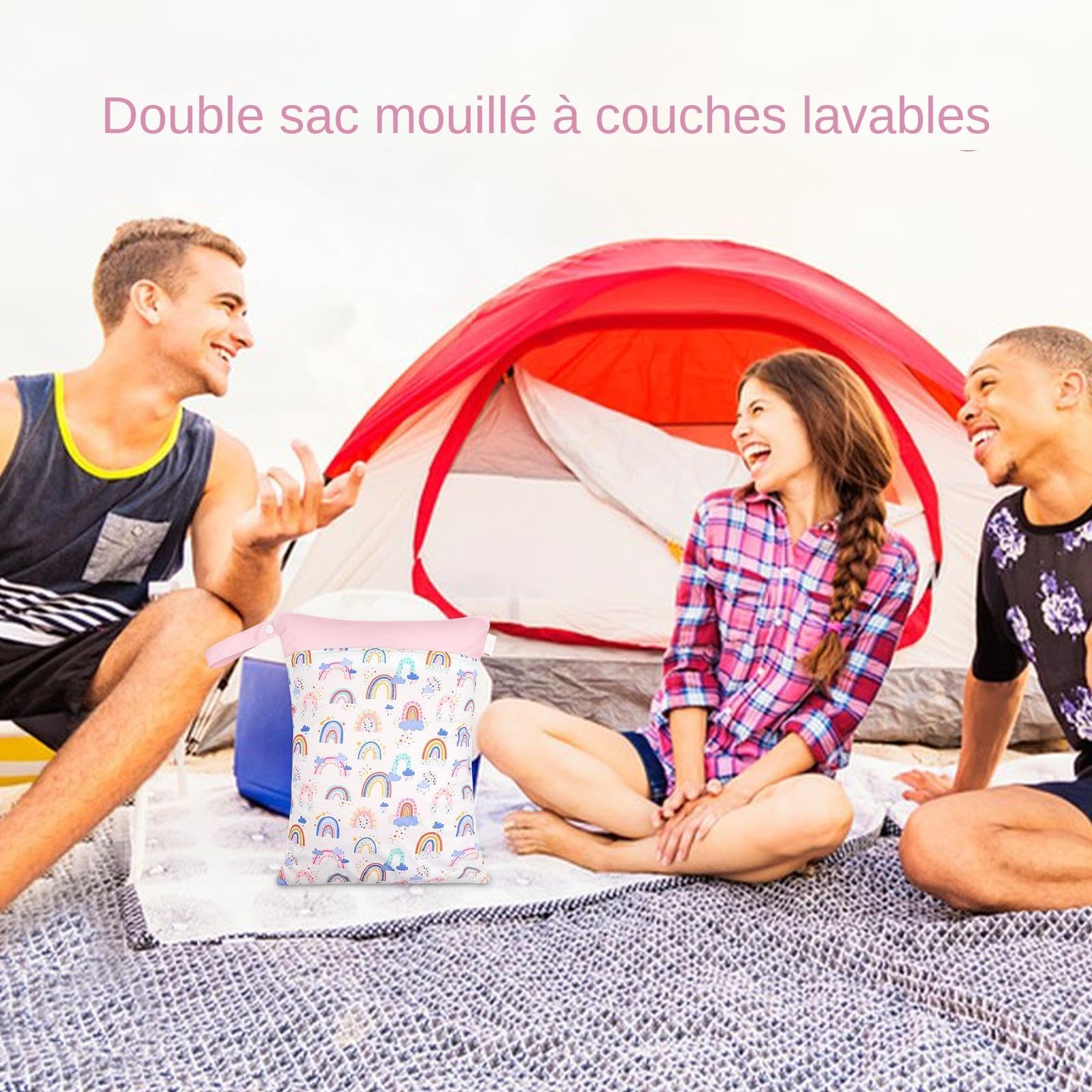 JUMBEAR Lot De 2 Sacs Humides/secs En Tissu Imperméables Réutilisables