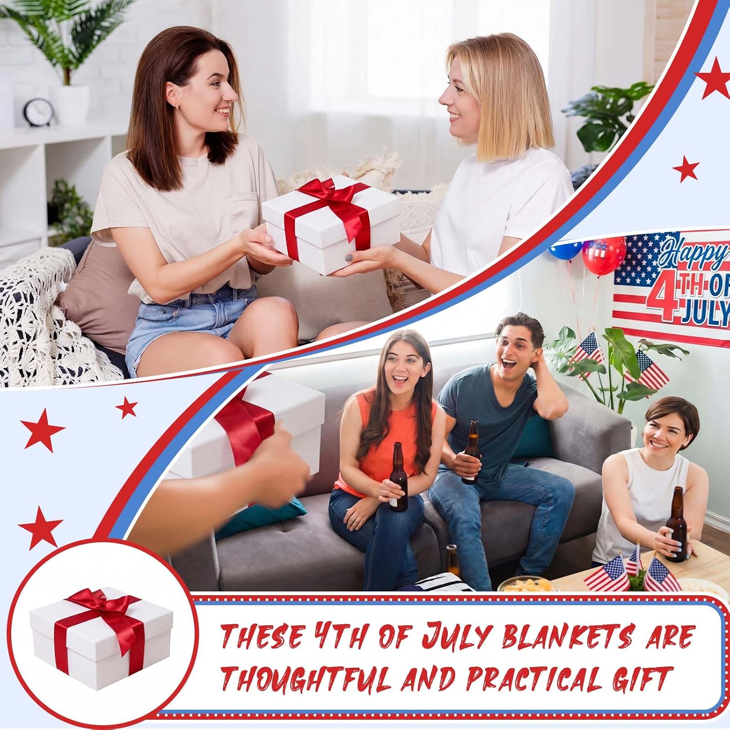 Chumia 4 Pack Patriotic Throw Blankets 250th Anniversary Blanket 40" x 60" 1776-2026 250 Years 4th of July Gifts for Couch Bed Soft Flannel Independence Day Memorial Day