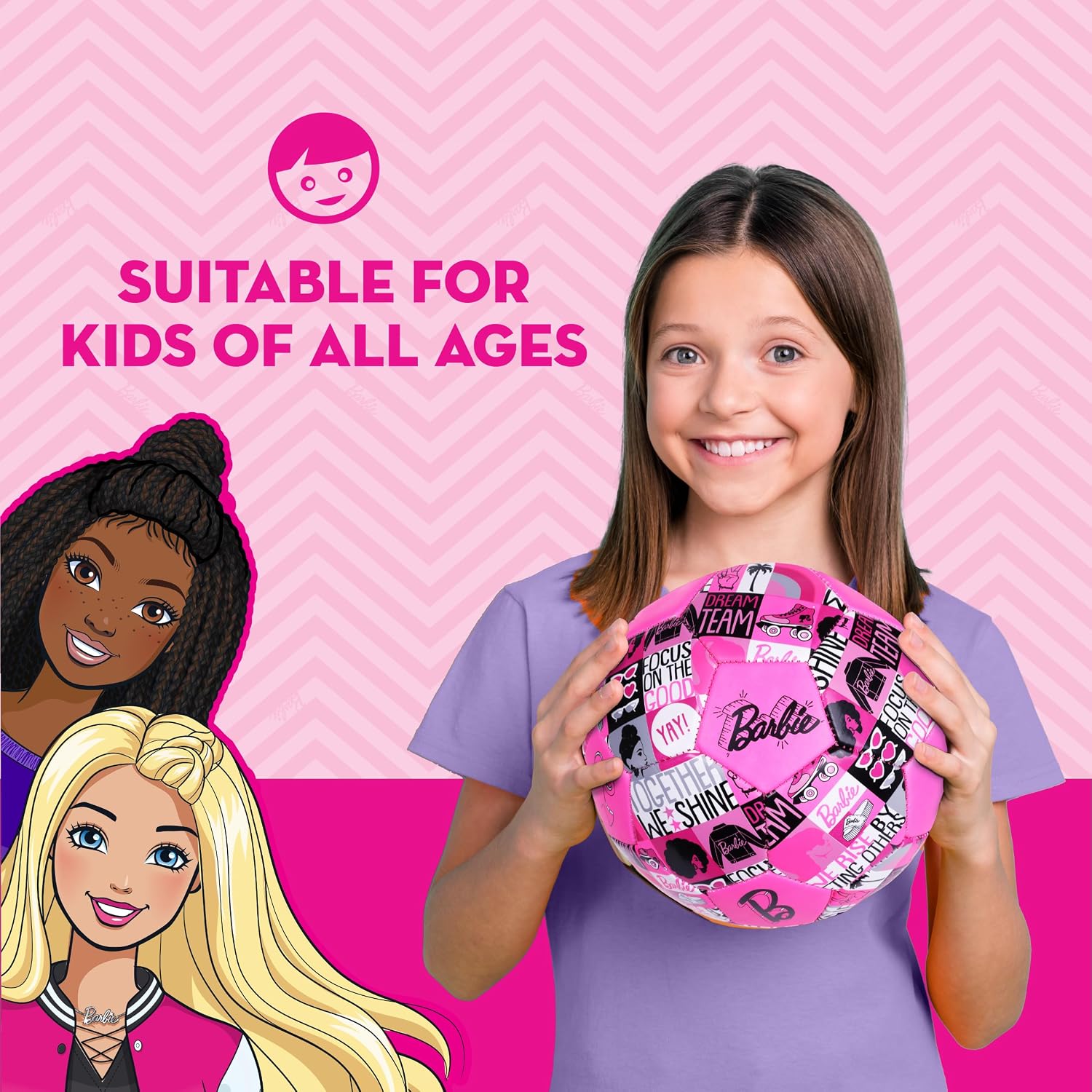 Barbie Soccer Ball Sizes 3, 5, Officially Licensed Futbol for Boys and Girls Soccer Players