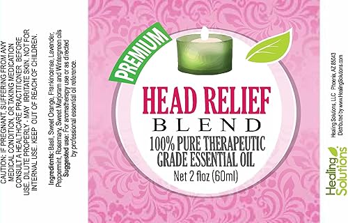 Miniatura 2 de Healing Solutions Head Relief Blend - Aceite esencial 100 % puro, grado terapéutico, 2.3 fl oz, aceites esenciales para aromaterapia, aceite