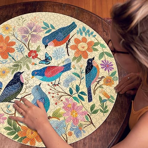 Miniatura 52 de Rompecabezas de Pájaros para Adultos de 1000 Piezas, Lindo Rompecabezas de Edredón de Jardín de Flores de Pájaros, Divertido Rompecabezas Floral con