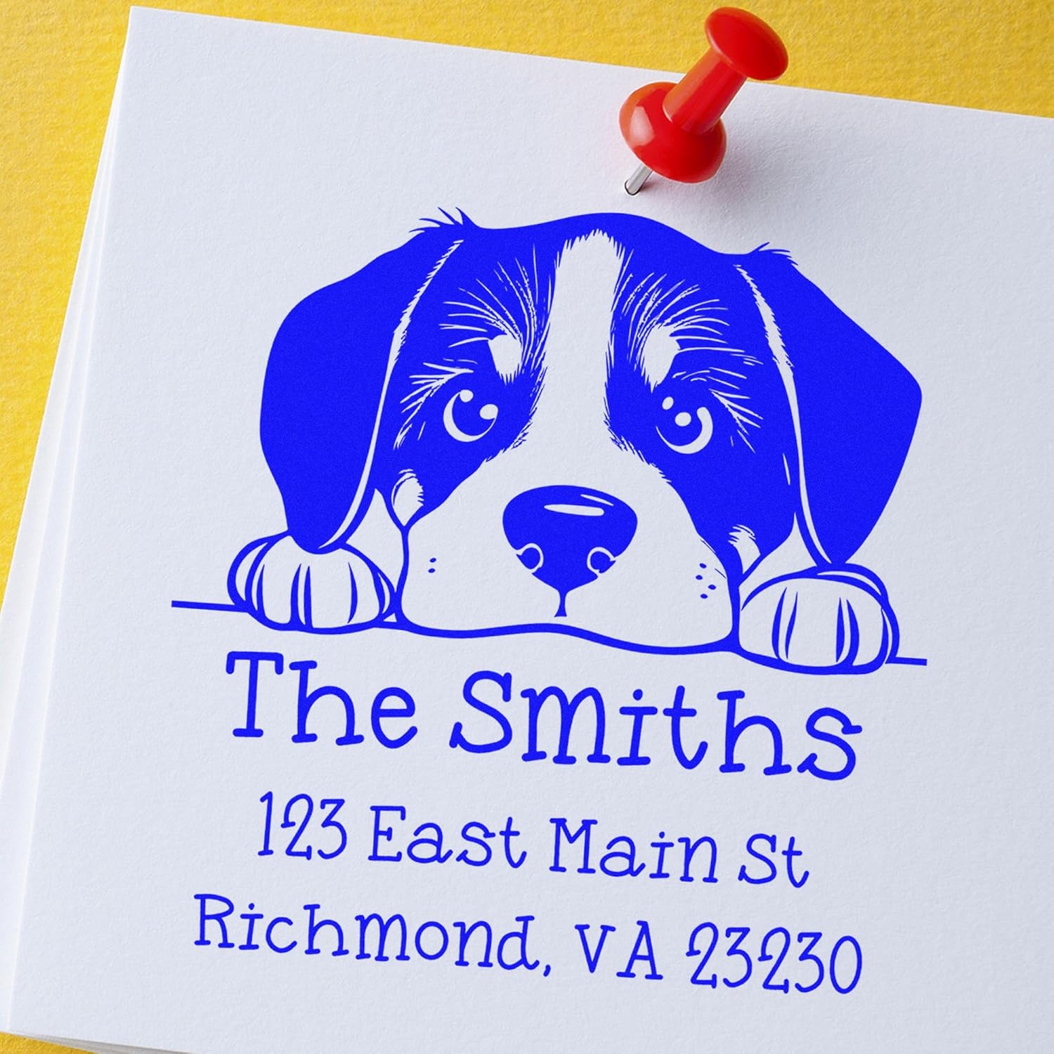Greater Swiss Mountain Dog Puppy Stamp - PSI Pre-Inked Return Address Stamp, Ideal for Dog Lovers, Available in 5 Vibrant Ink Colors, Perfect Size 1-5/8 Square - Unique and Personalized Option Option