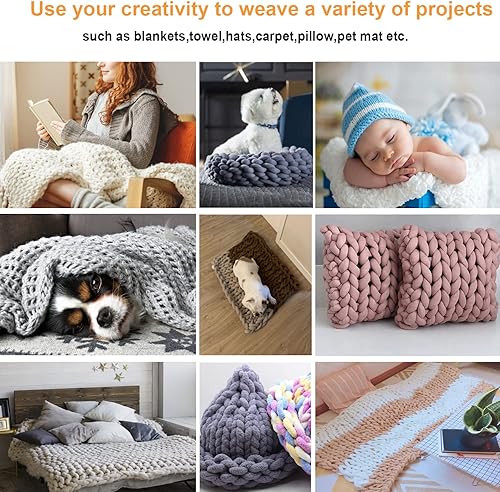 Miniatura 7 de Agujas de tejer circulares de madera de 60 pulgadas de longitud, aguja de tejer cicular jumbo para bufanda de lana voluminosa para tejer de lana