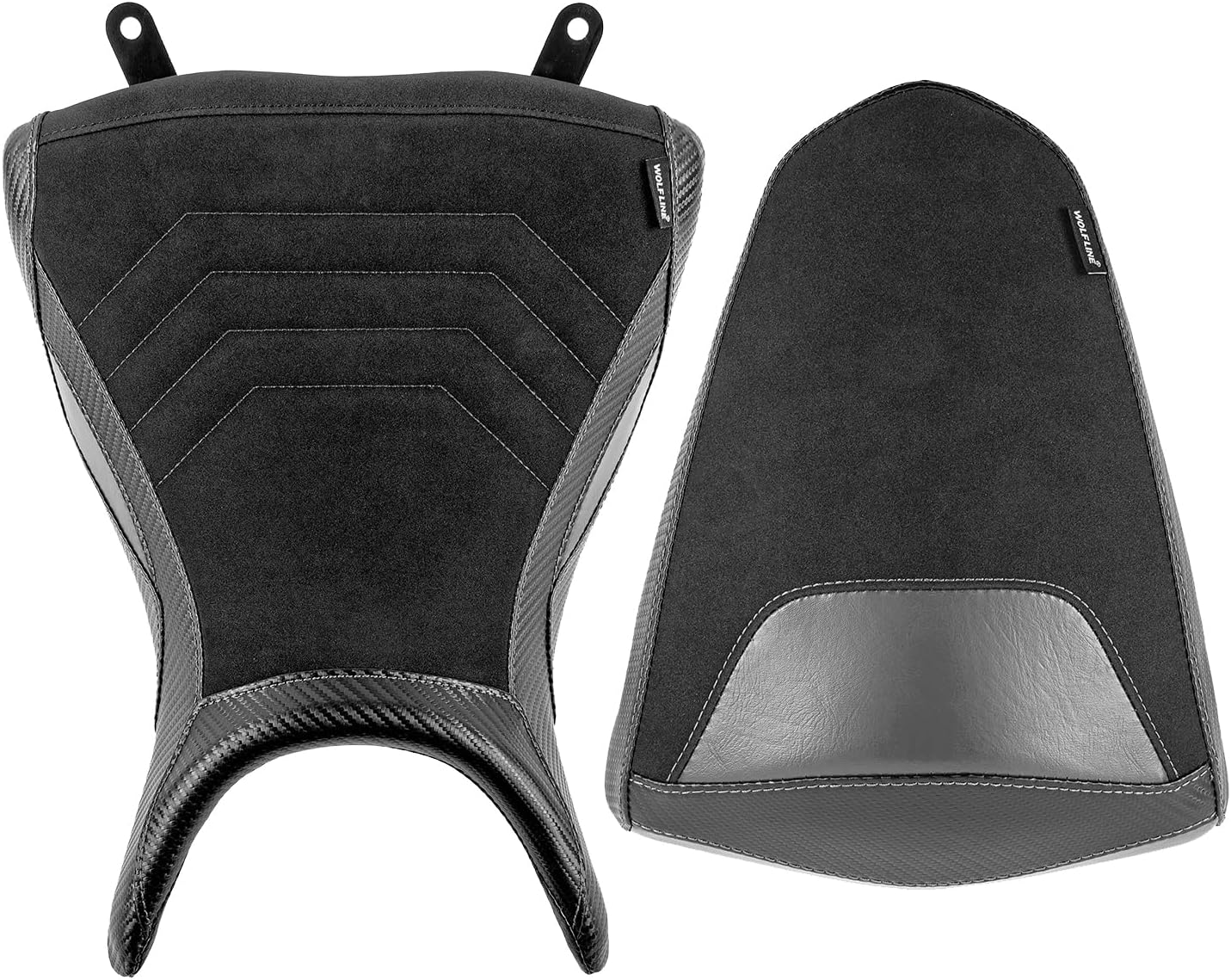Motorcycle Rider & Passenger Comfort Seat Fit for Yamaha MT-03 YZF-R3 2015-2024, Front Rear Solo Saddle Back Cushion Pillion Pad, Gray