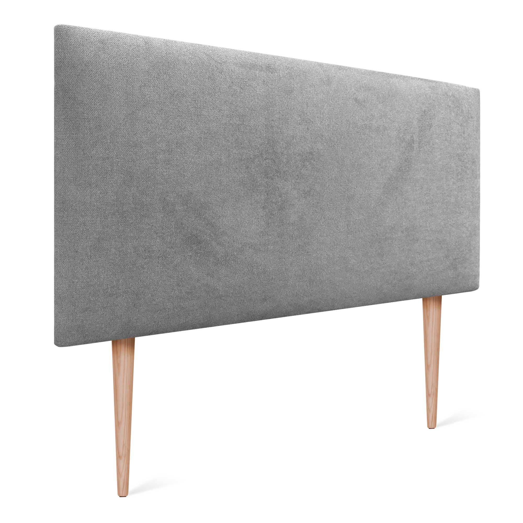 DHOME Tête de lit en Similicuir ou en Tissu AQUALINE Lisse avec Pieds, tête de lit tapissée pour lit de Luxe (110x105cm avec Pieds (Lits 80/90/105), Tissu Gris)