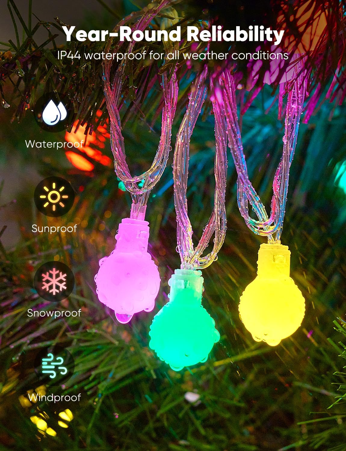 Minetom Globe String Lights, 33 Feet 100 Led Fairy Lights Plug in, 8 Modes with Remote Mini Globe Lights for Indoor Outdoor Bedroom Party Garden Christmas Tree Easter Decoration, Pink + Multicolor