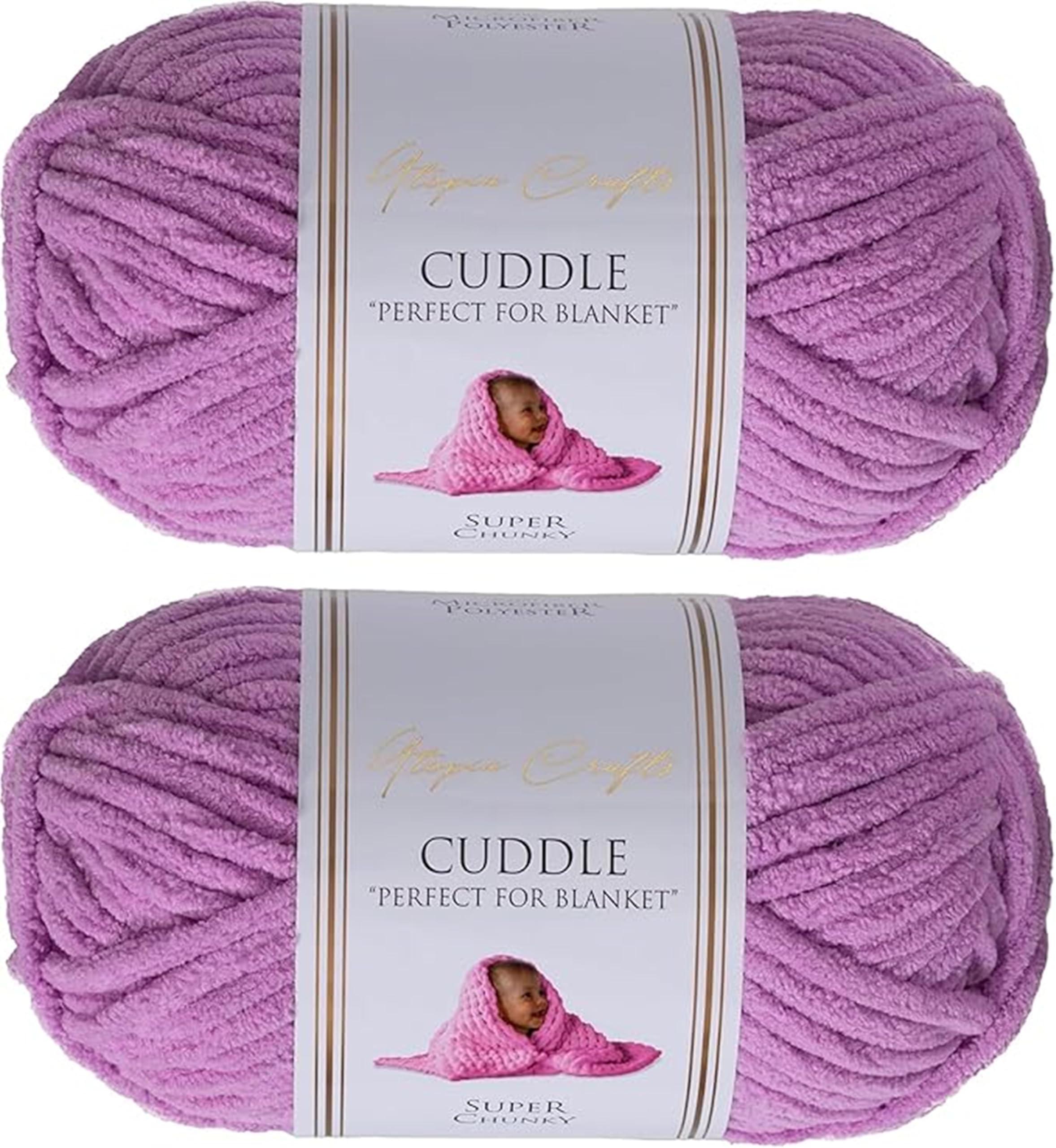 Utopia Crafts Cuddle Super Chunky Chenille Soft Yarn for Knitting and Crochet 2X 100g (Lavender)