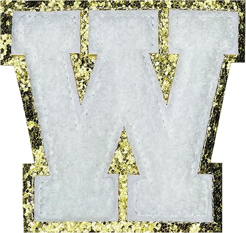 Miniatura 203 de Jongdari Letras termo-adhesivas de felpilla para ropa, parches de letras del alfabeto con brillantina para coser, con adhesivo planchado, 4