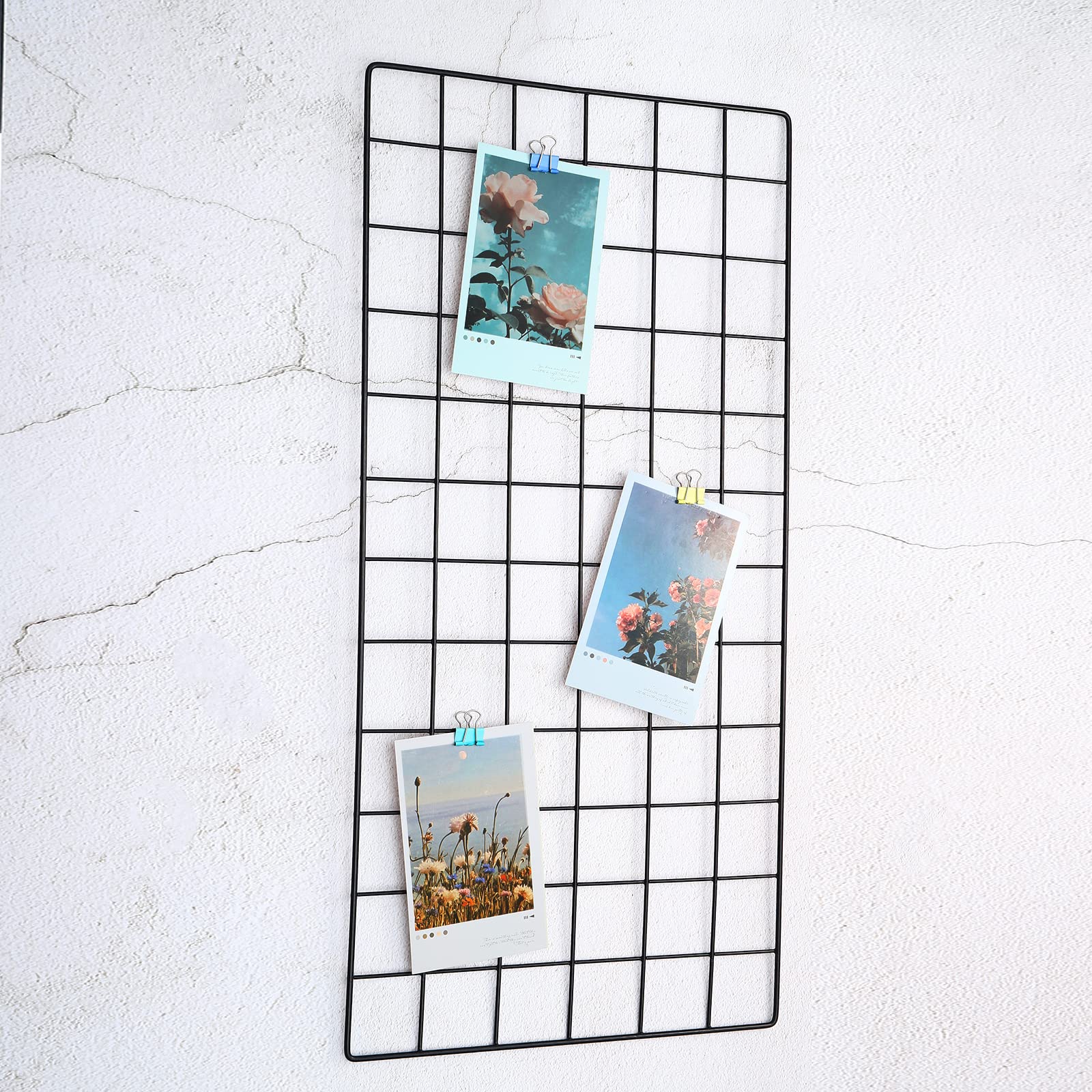 PATIKIL 24 "x12 Fil Grille Panneau, 3 Paquet Paroi Grille Décoratif Panneaux Tableau Photo Images Affichage Orner Suspendu Organisateur pour Maison Bureau, Noir