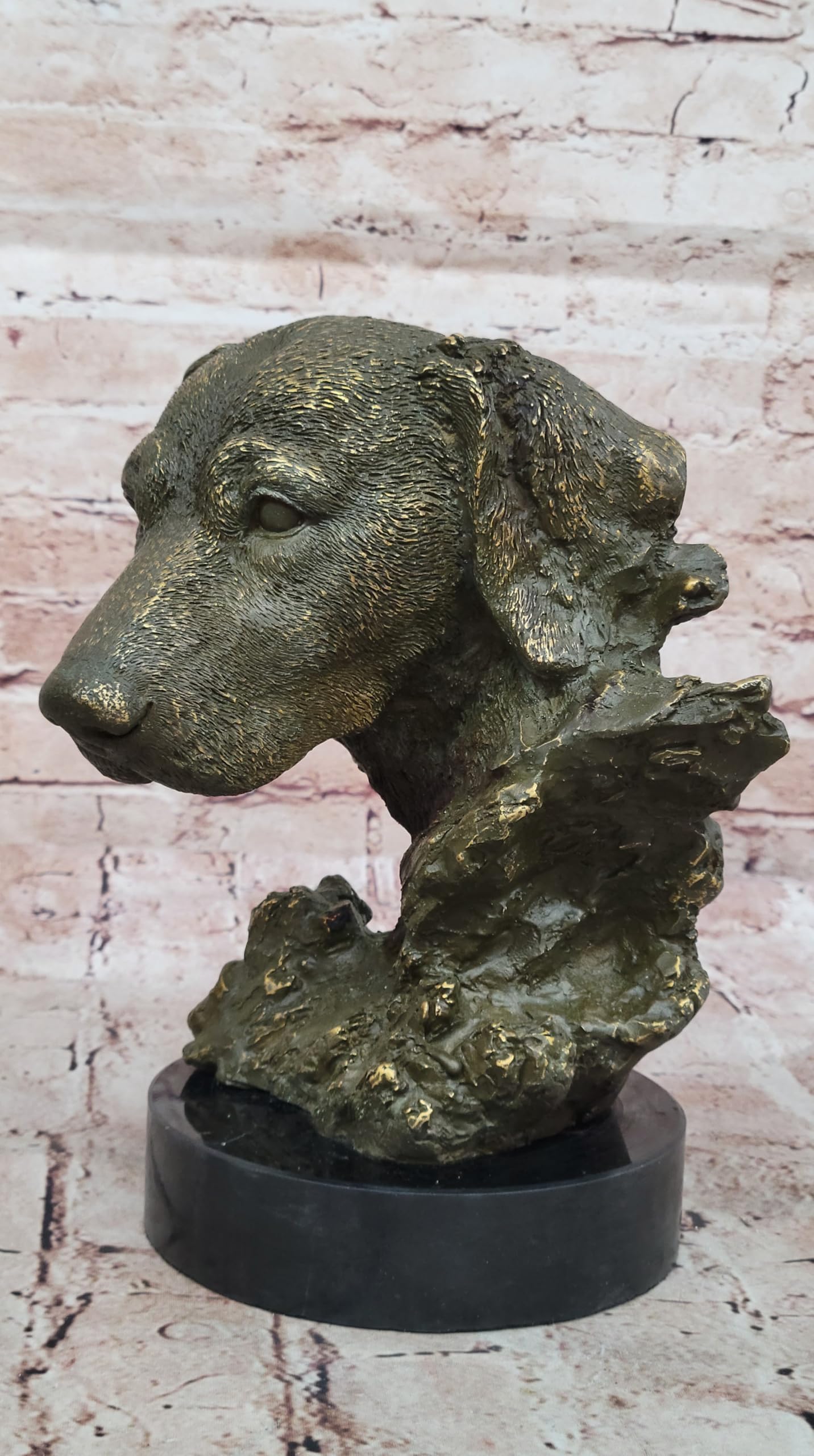 Handmade Bronze Labrador Retriever Sculpture Statue Pet Memorial Bust by Milo Home Decor Artwork Gift Sale Decor by Think Bronze