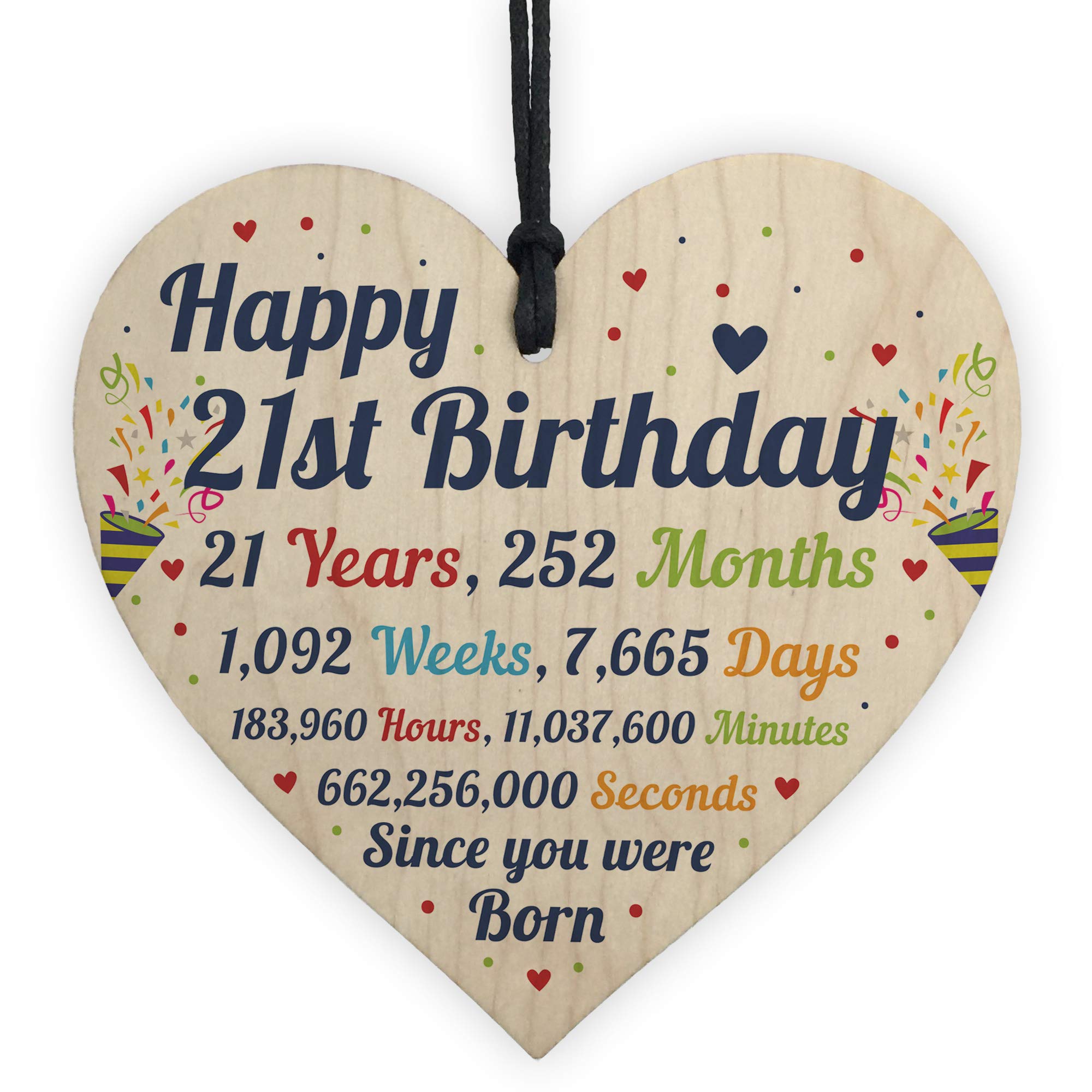 Red Ocean Boys 21St Birthday Gift For Wooden Heart 21St Birthday Gift For Girls 21St Birthday Decorations