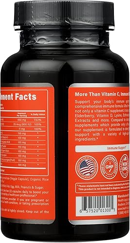 Miniatura 2 de Health Logics Fortify! Cápsulas con vitamina C, zinc, saúco, vitamina D, lisina, equinácea y extractos de hongos para un potente apoyo inmunológico