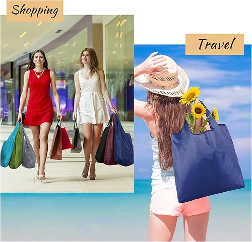 Vista 197 de BeeGreen Bolsa de viaje plegable reutilizable para regalo, bolsas de comestibles reutilizables, grandes regalos de vacaciones, bolsa de tela