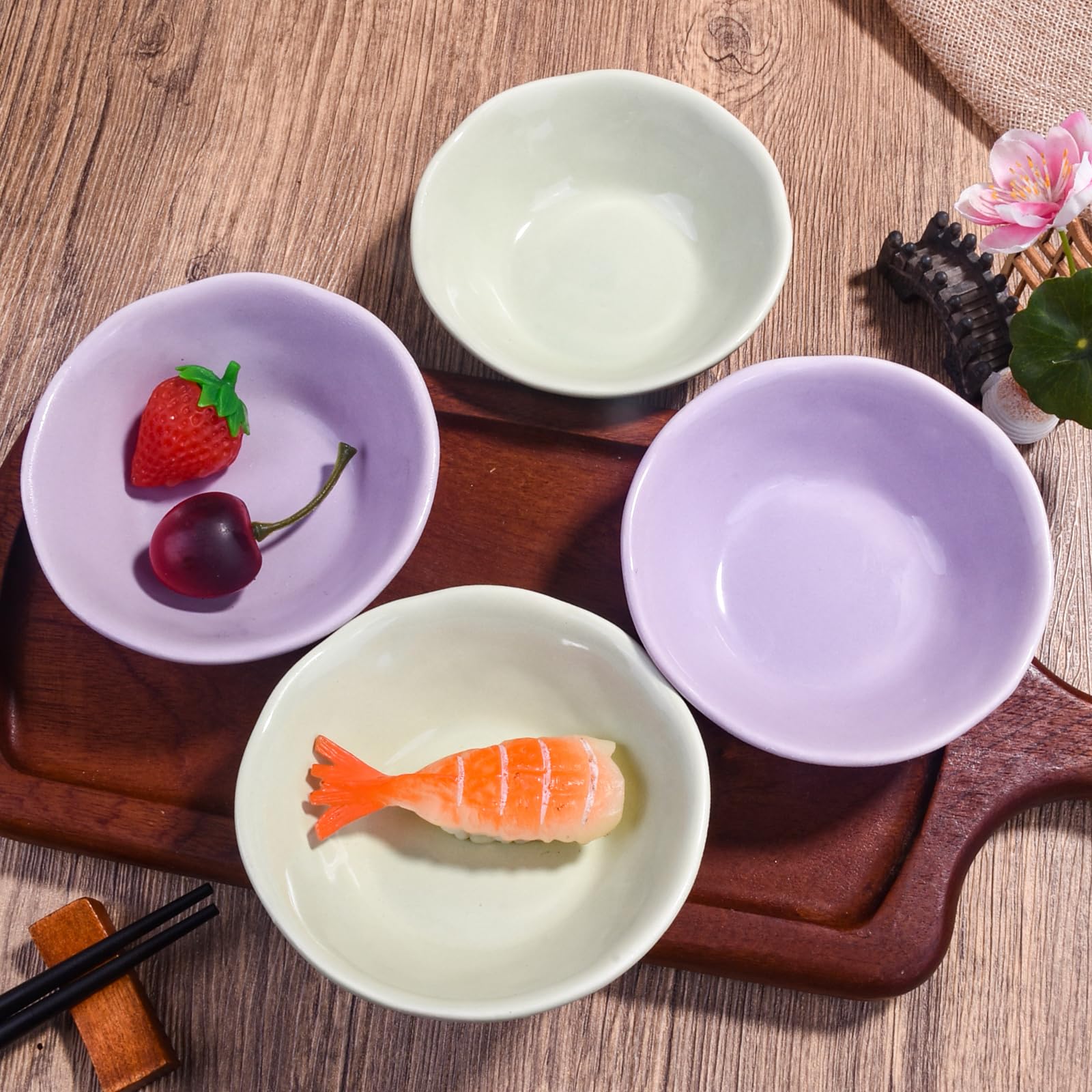 BOSILI Lot De 5 Plats à Sauce Soja Japonais Pour Sushis Sauce Accompagnement Hy