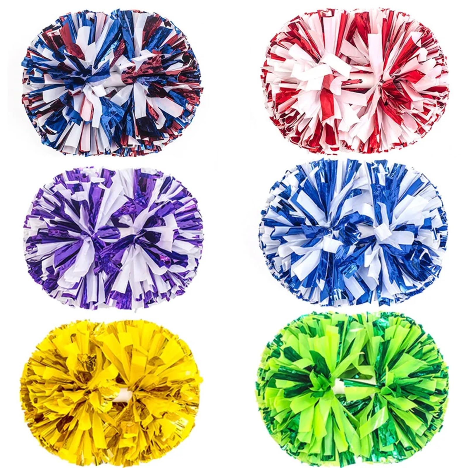 Lot de 10 pompons pom-pom girl for décoration scène pour événements(Blue and white,30CM 11.81In)