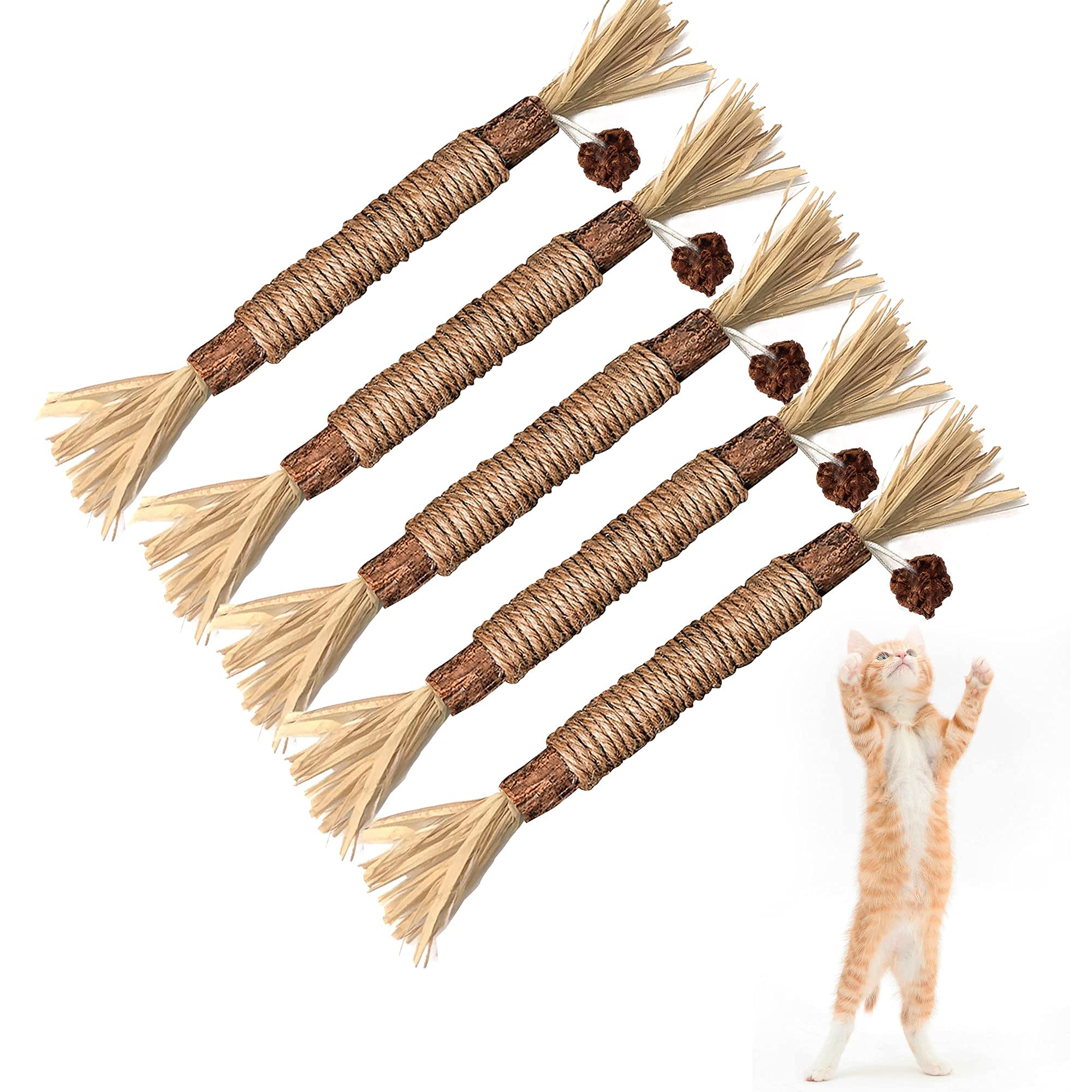 Silvervine Sticks Cat Chew Toys for Indoor Cats Dental Care Teeth Cleaning, Natural Kitten & Cat Teething Toys for Health, Cat Chew Stick Suitable for All Breeds of Aggressive Chewers Cat