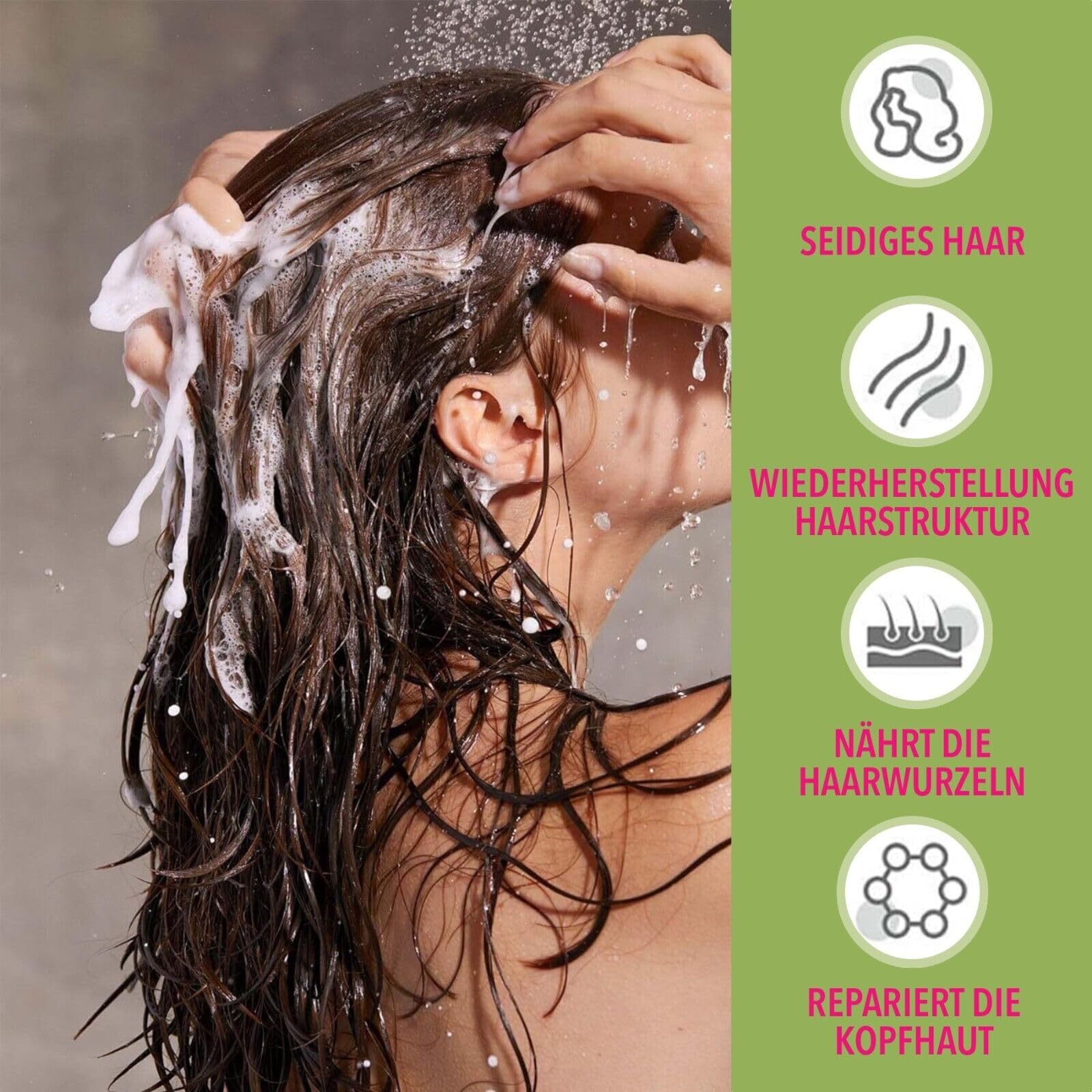 P-Beauty Rosmarin Minze Shampoo, mit Biotin 3x355ml - stärkendes Haarshampoo - Shampoo für Haarwachstumm & Haarausfall - Haarpflege & Kopfhautpflege - Stärkungsshampoo - Schuppenshampoo