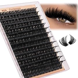 Focipeysa Eyelash Extensions 200D Lash Clusters 14-20MM Lashes Extensions Thick Lash Clusters D-Curly Individual Lashes Extensions Soft Reusable Cluster Lash Extension DIY Lash Cluster Extensions