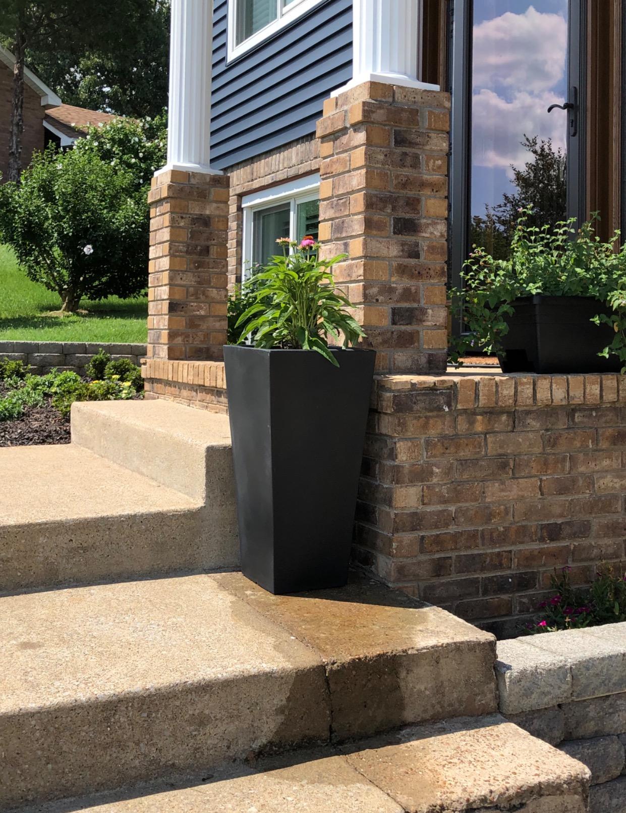 Tusco Products Vaso Quadrato Cosmo Tall Planter - Nero, 66 Cm, In Plastica Resistente Per Esterno E Interno