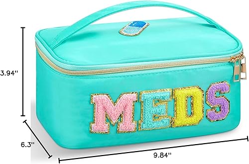 Miniatura 8 de Geetery Bolsa de maquillaje transparente de chenilla para medicamentos, estuche de viaje, parche preppy con cremallera, estuche portátil de