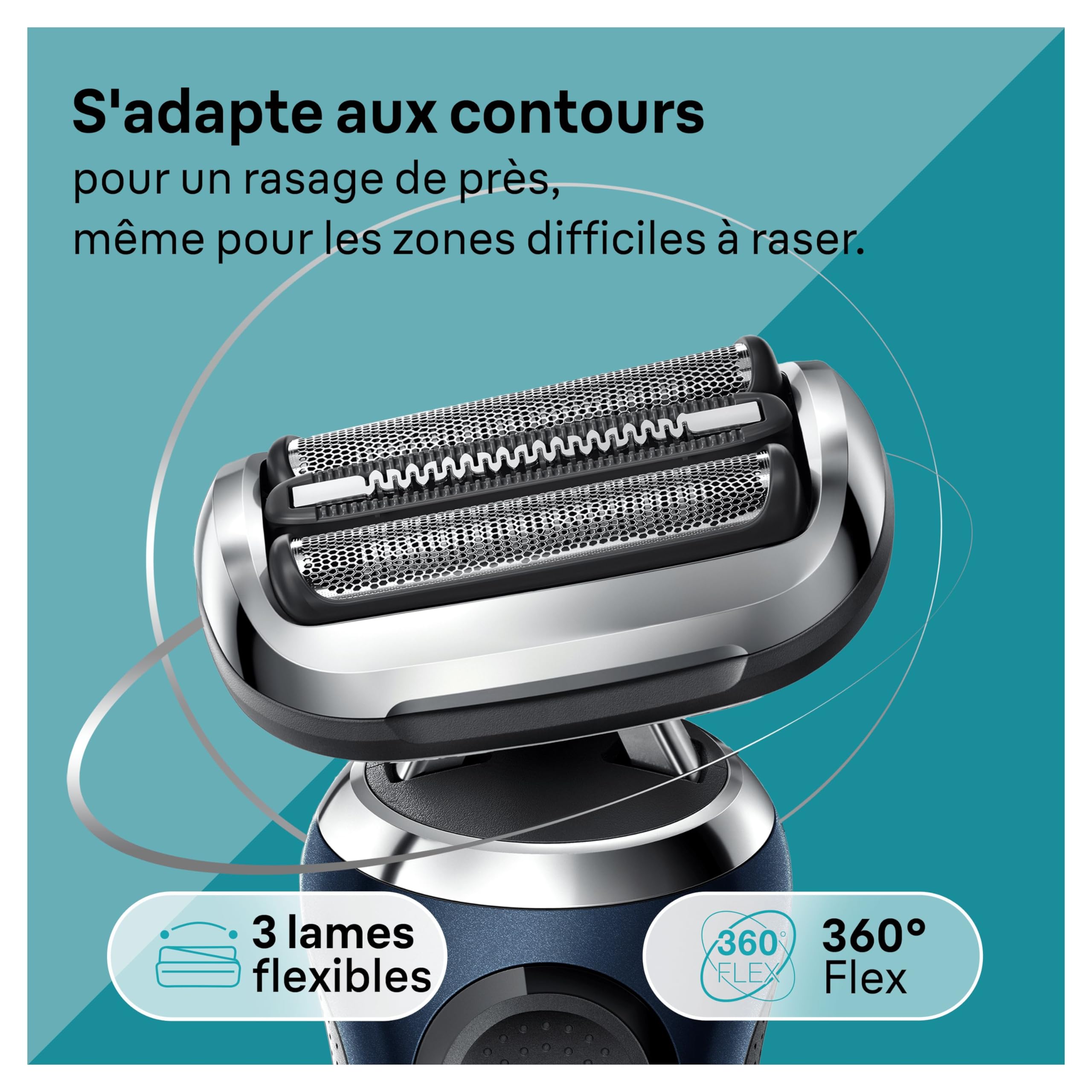 Braun Rasoir Electrique Homme Series 7 71-B1200s, Etanche, Lames Flexibles 360° Pour Bien Raser Le Visage, Coffret Rasage Avec Accessoire Tondeuse De Précision, Efficace Sur Les Barbes Dures