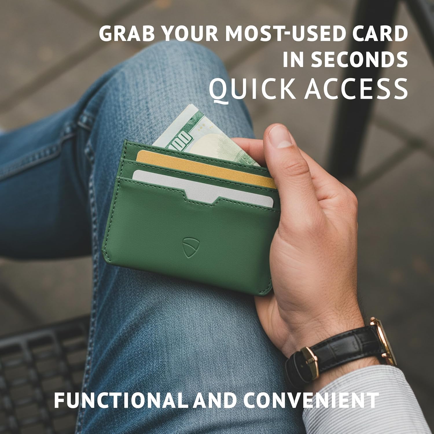 Vaultskin MOORGATE Slim Card Holder - Minimalist Leather Wallet, RFID Blocking Sleeve, Fits Front Pocket, for Men and Women - Image 7