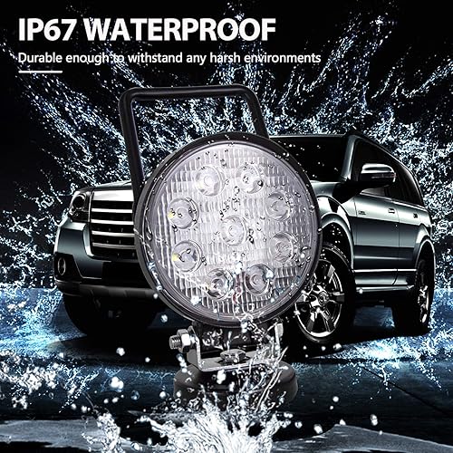 Miniatura 6 de Willpower Barra de luz LED de trabajo de 4 pulgadas y 27 W con base magnética, encendedor de cigarrillos, portátil, luz todoterreno para conducción