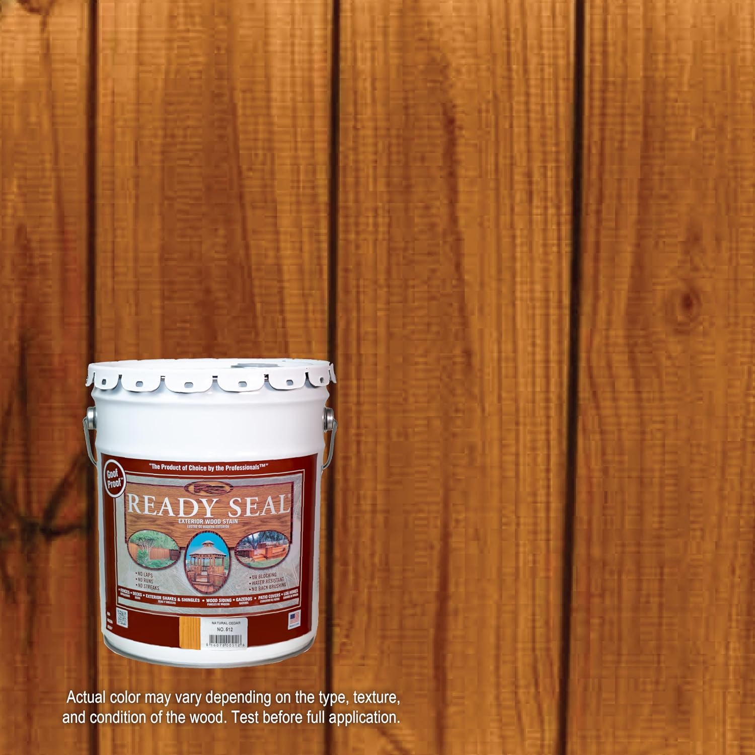 Ready Seal Exterior Wood Stain | Semi-Transparent Oil-Based Formula | Professional Grade Stain and Sealer in One | Ideal for Decks, Fences, Pergolas, Wood Siding & More | 5 Gallon | Natural Cedar