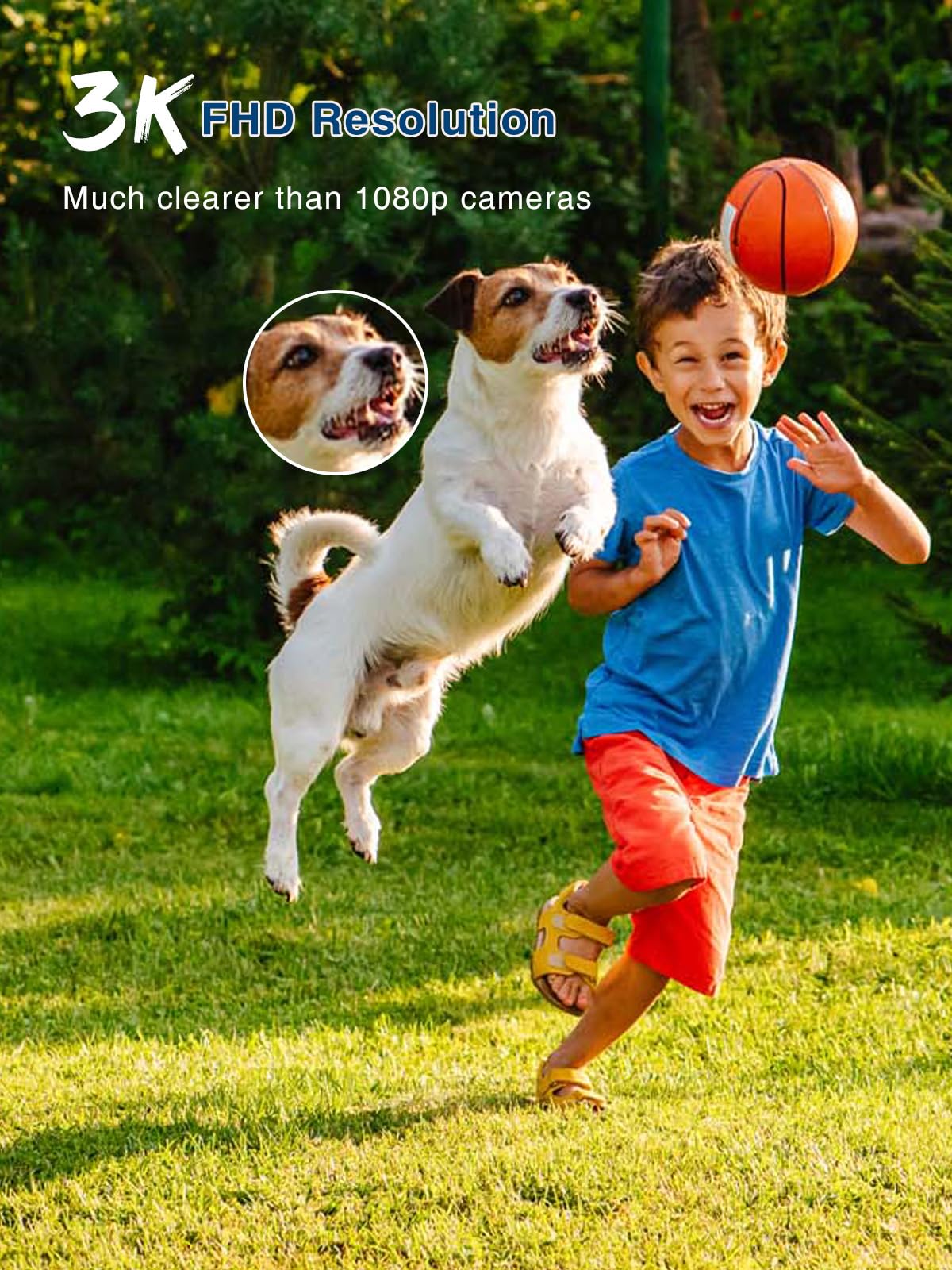 Reobiux 3K 6MP Telecamera Wi-Fi Esterno, 360° PTZ Videocamera Sorveglianza Esterno con Doppia Lente, Colori Visione Notturna, Tracciamento Automatico, Registrazione 24/7, IP66, Supporta Alexa