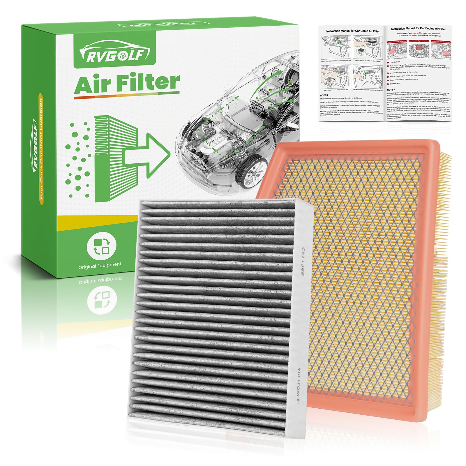 Engine+Cabin Air Filter Fit for 2021-2026 Grand Caravan V6 (3.6L Gas)