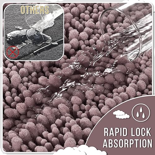 Miniatura 282 de Yimobra - Tapete de baño largo de felpilla, grande de 55.1 x 24 pulgadas, microfibra gruesa, absorbente, extrasuave, antideslizante, peludo, lavable