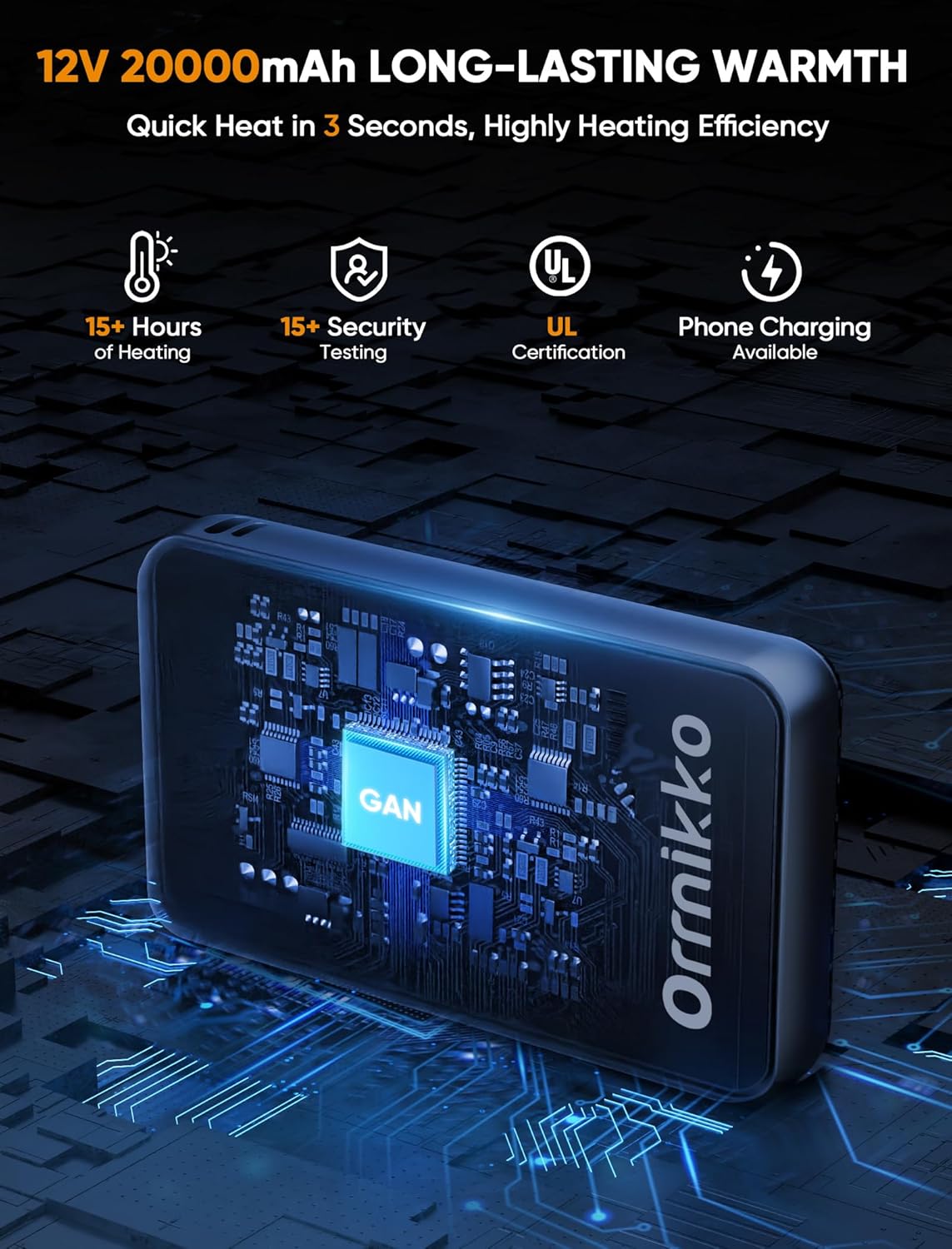 Womens Heated Jacket with Battery Pack 12V 20000mAh - Lightweight Electric Heated Coat for Women with Heating Gloves - Image 3