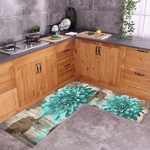 Miniatura 3 de Tapete de cocina con diseño floral de mármol abstracto antifatiga, tapete de cocina cómodo, antideslizante, alfombra de cocina para fregadero y