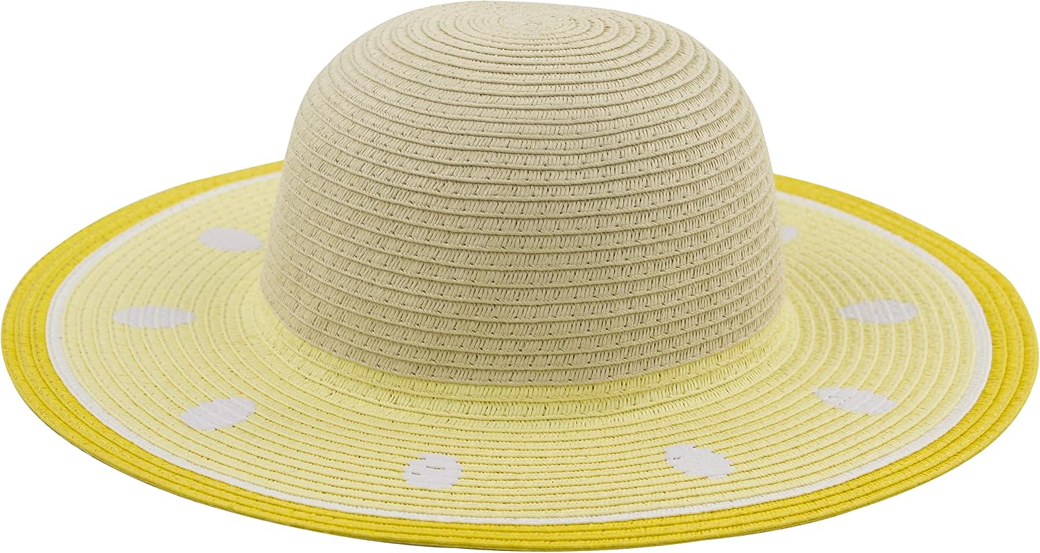 Girl Kids Summer Straw Hat Breathable Foldable UV Protection Wide Brim Floppy Beach Sun Hats