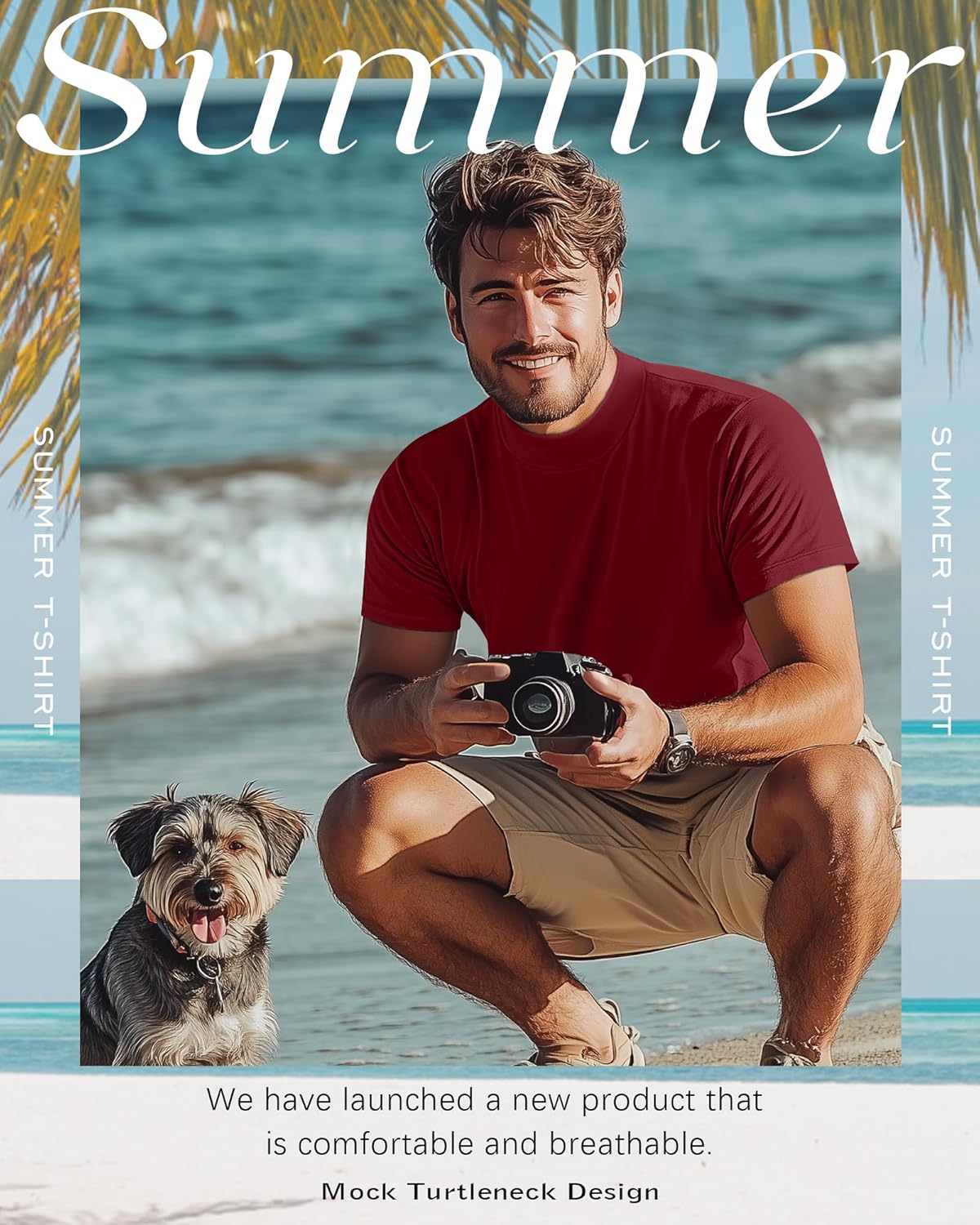 3 Pack Men's Mock Neck T Shirts Short Sleeve Mock Neck Pullover Tops Casual Solid Summer Basic Tees - Image 5