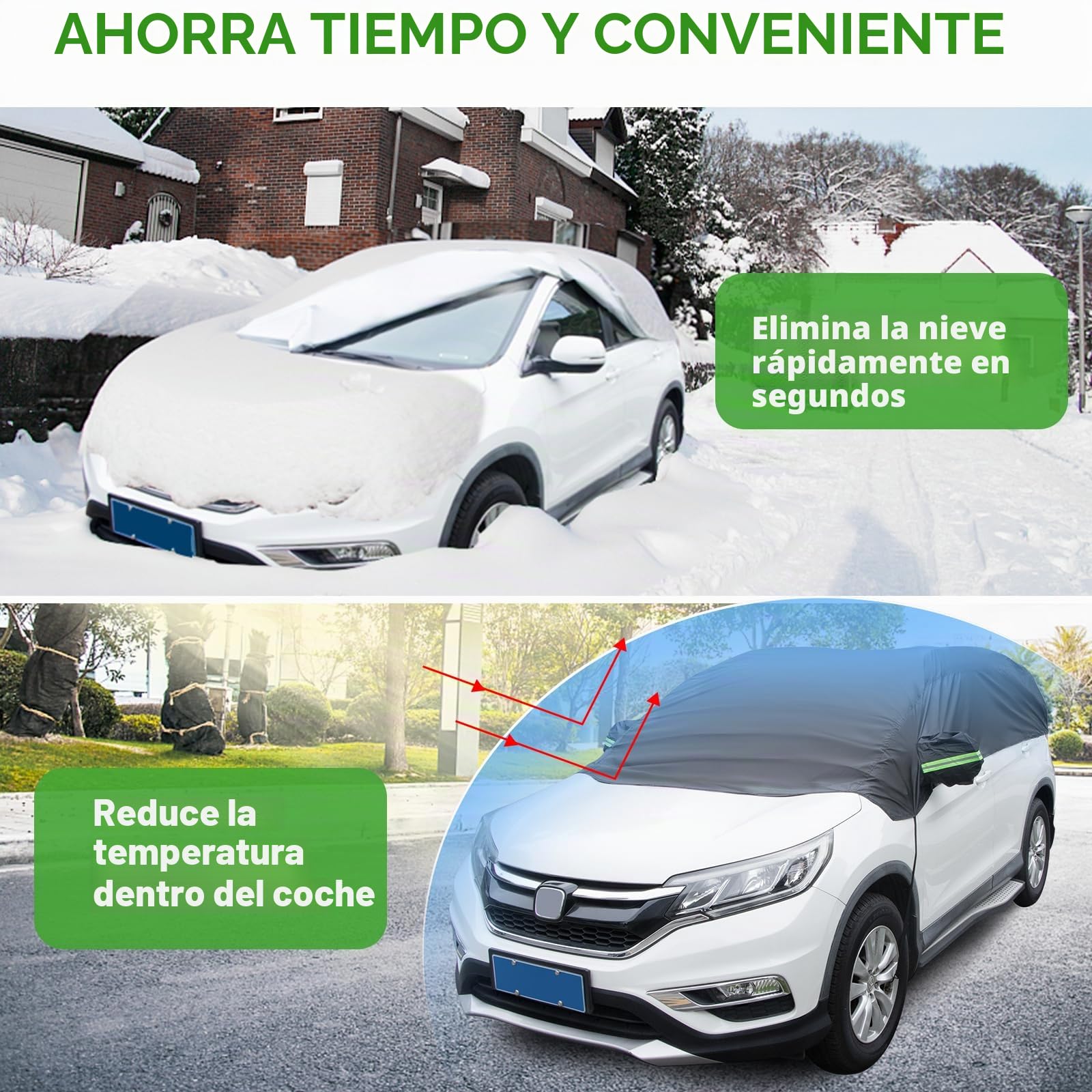 Funda para Coche Exterior Ninonly 210D Fundas para Coche Impermeable Cubre Coches Exterior Tira Reflectante Garaje Exterior para Coche Anti-UV Resistente al Polvo Negro(SUV Up to 4.5-5.5M)