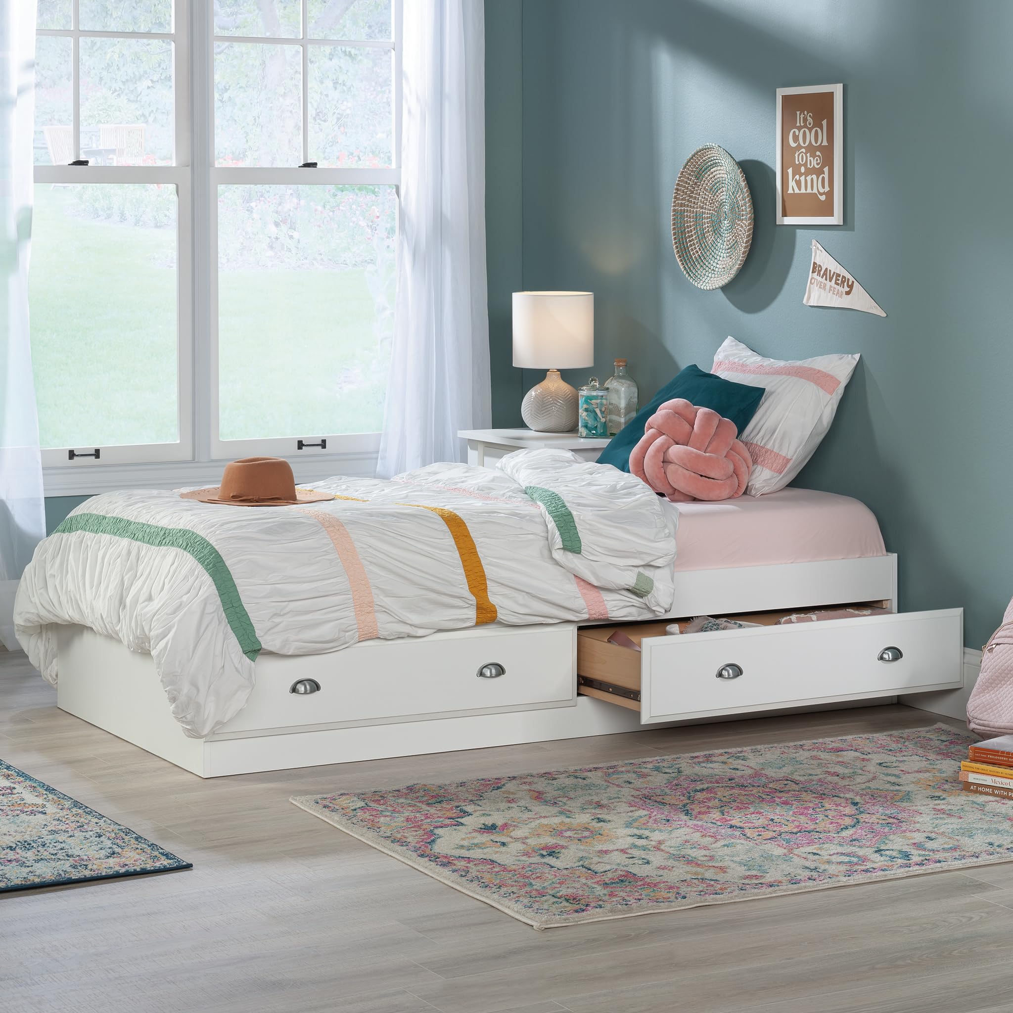 家具 Double Bed Amazon.com: Sauder Shoal Creek Mate's Bed, Twin, Soft White finish