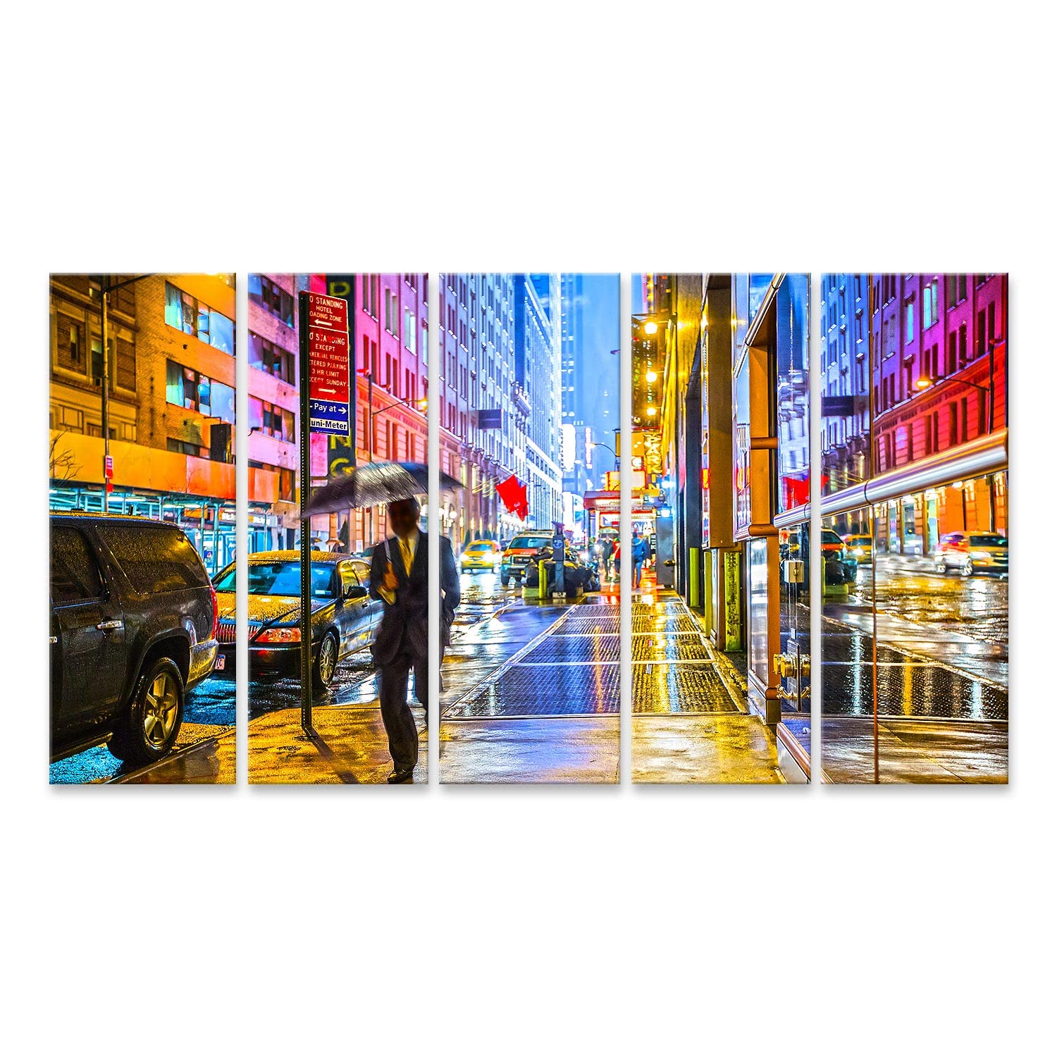 islandburner Quadro su tela Elegante New York Street Fotografia Immagine Pendolare Ombrello HFQJ Quadri Stampe Immagini Murale Decorazione da parete
