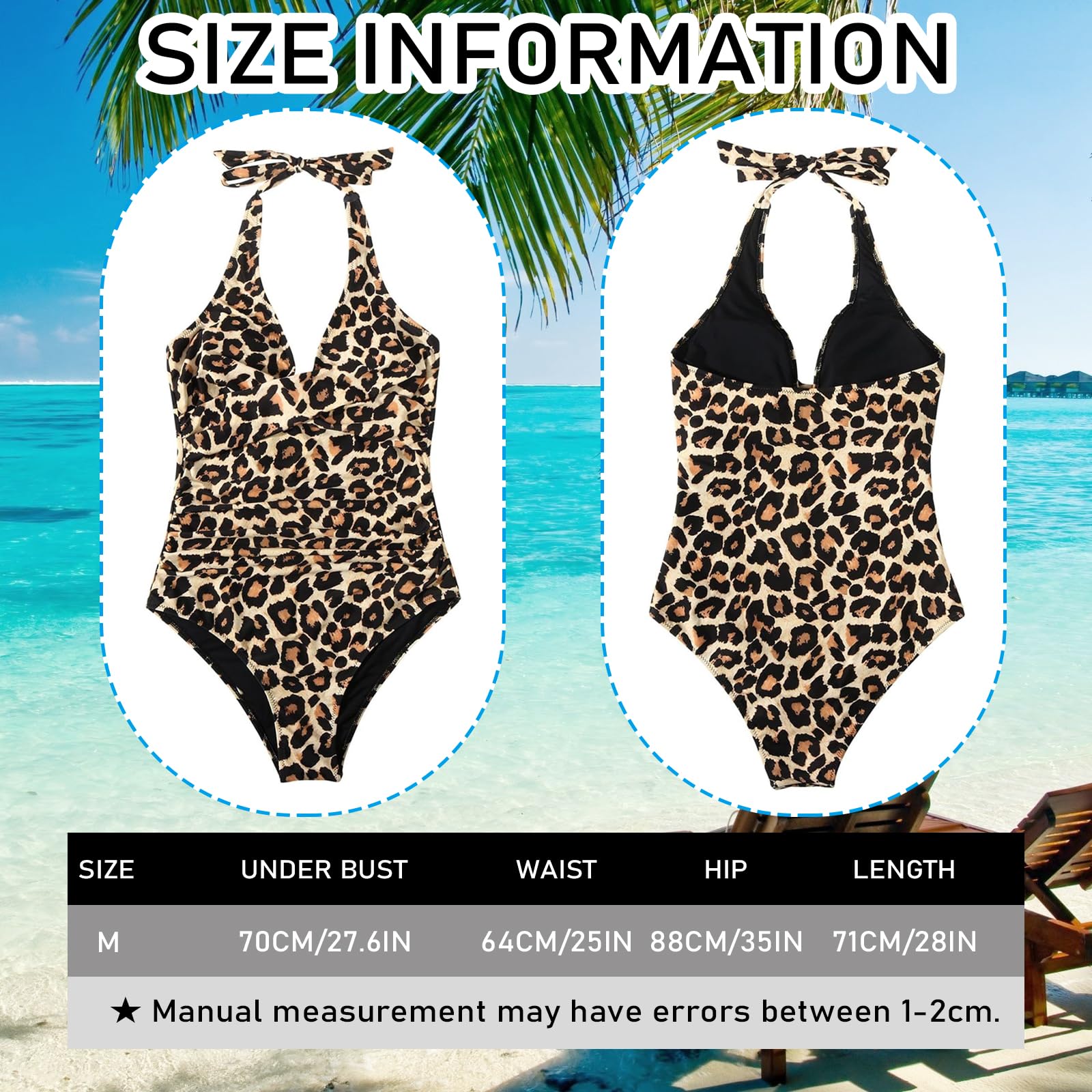 Maillot de Bain Femme 1 Pieces Gainant Ventre Plat Sexy Col en V Maillot, Femme Maillots de Bain Une Pièce Wrap Dos Nu Croisé