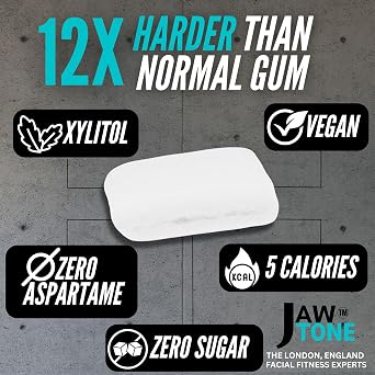 JawTone™- ((JAWLINE XYLITOL GUM)) UK Developed Jawline exerciser resistance gum (2MonthsPack-40 UNIT) superior to mastic gum chewing gum effective double chin reducer & mewing jawline gum