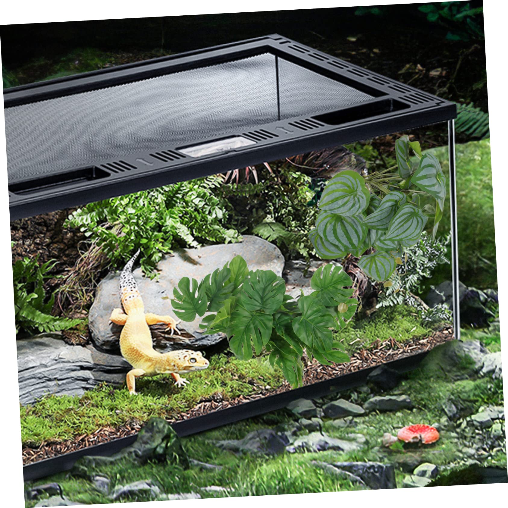 POPETPOP 10piezas Plantas Artificiales para Reptiles Decoración De Terrario Simulada De Sandía Tortuga Accesorios Seguros para Hábitats De Reptiles