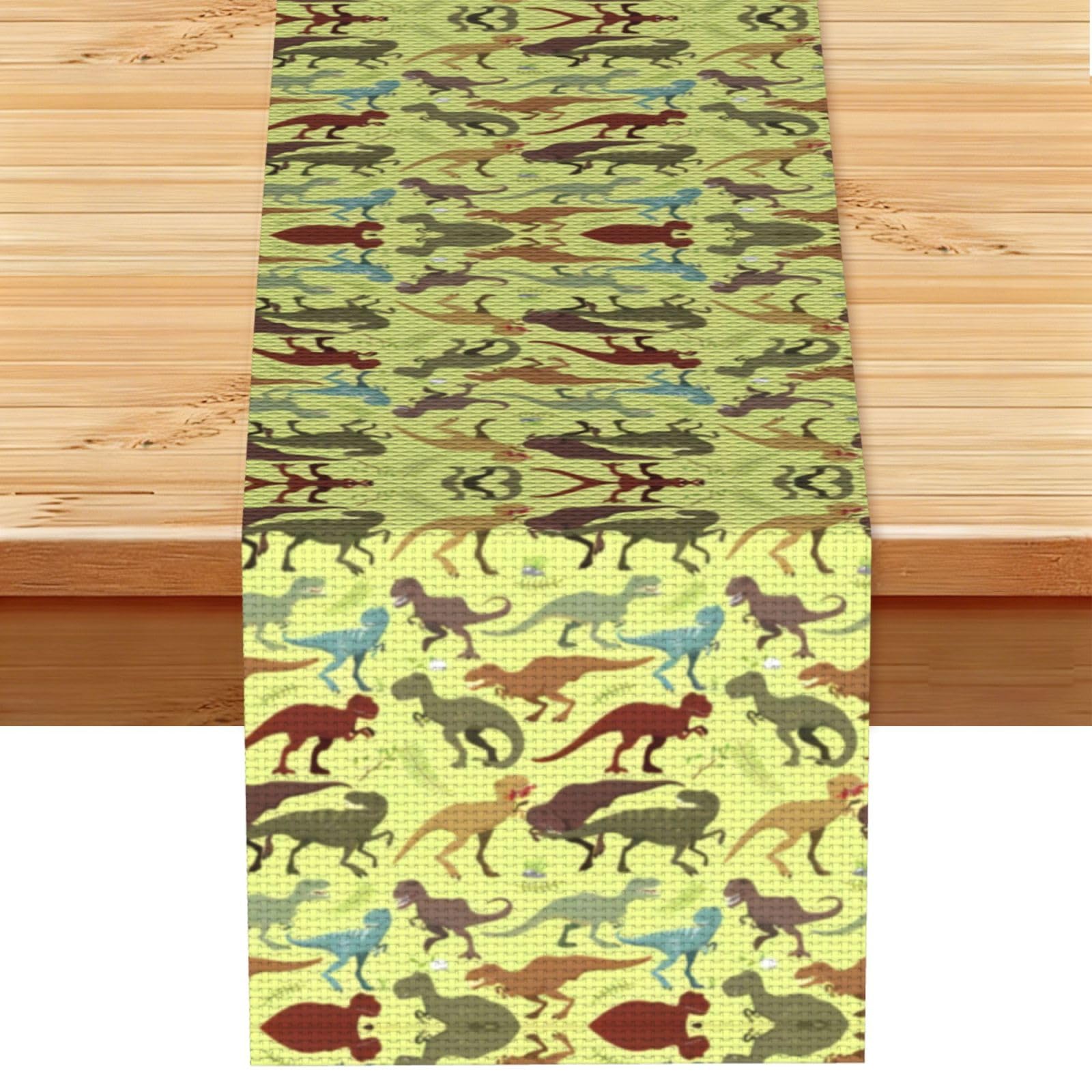 Dinosaurs Linen Feel Table Runner Wedding Party Home Decoration