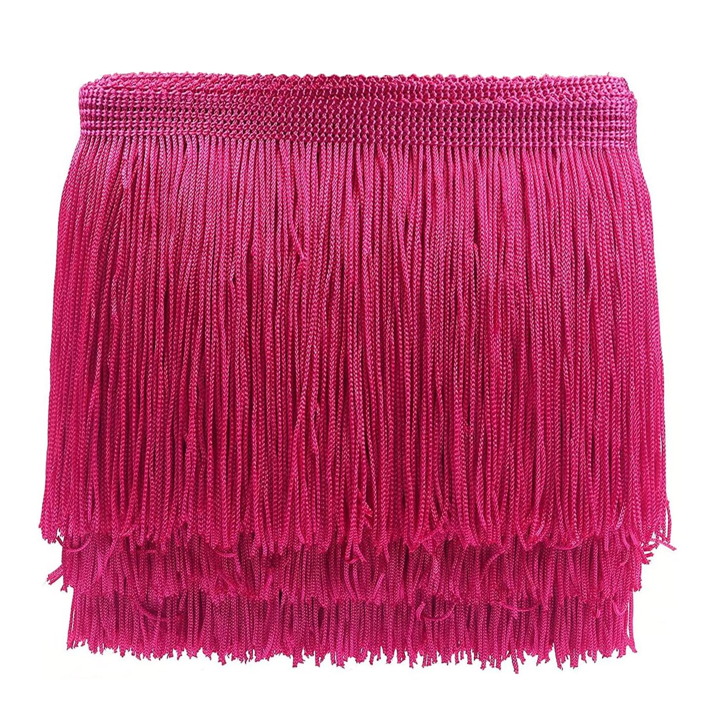 YYCRAFT 10 Yards 8 Inch Wide Tassel Curtian Fringe Trim by The Yard for DIY Sewing Crafts Clothing Curtains Decoration (Hot Pink)