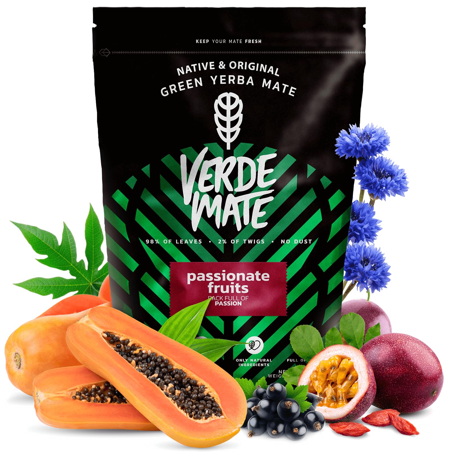 Verde Mate Green Mango & Maracuya 0.5kg | Fruity Yerba Mate | Exotic Flavour | The Power Of Refreshment | Natural Stimulation | Brazilian Variant