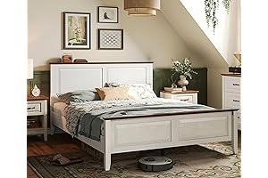 LINSY Farmhouse Bed Frame Queen Size - Create a Rustic Chic Retreat...