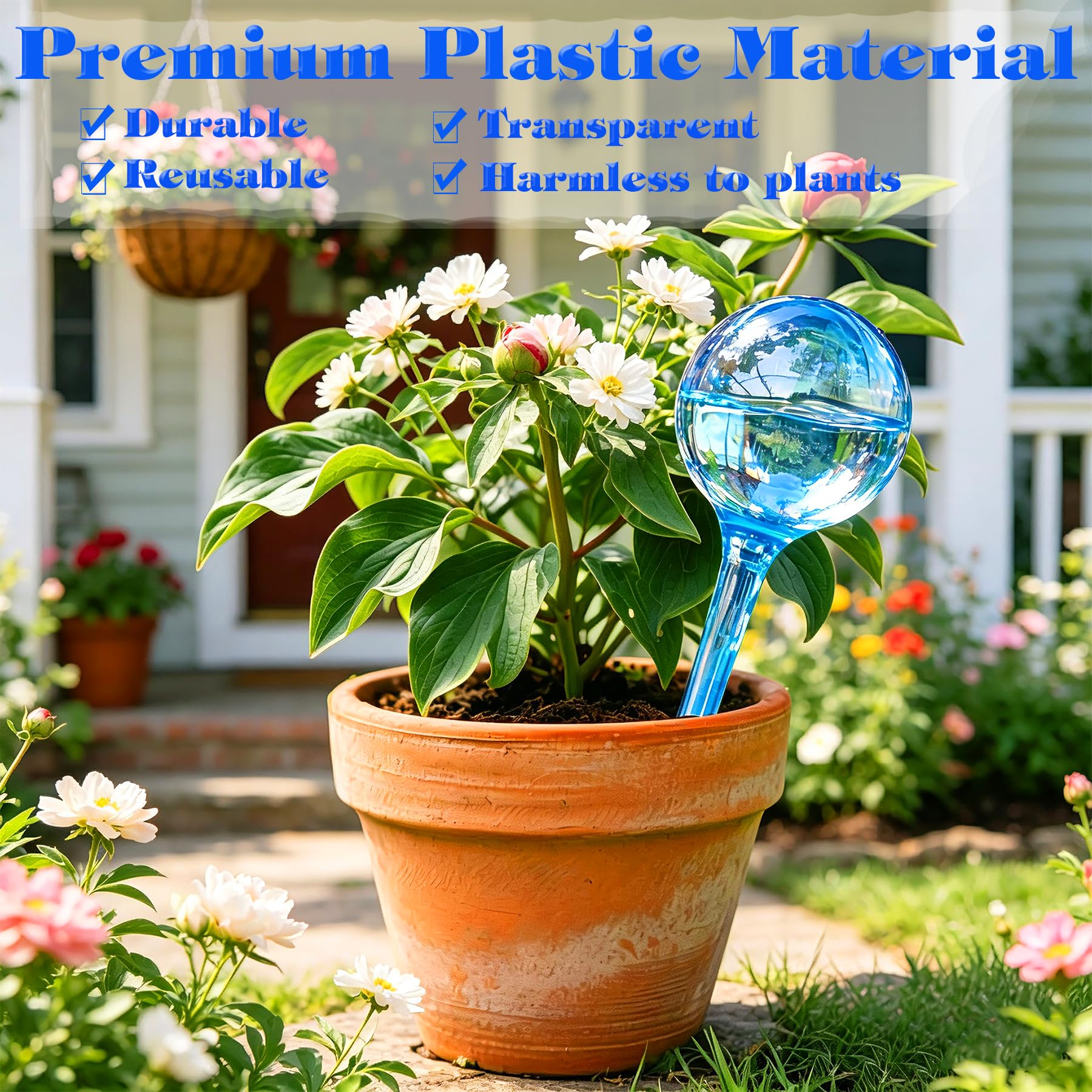 MOONSOUND Grandi 12 pali per piante autoirriganti, dispositivi di irrigazione in plastica per aiutare ad automatizzare l'irrigazione delle piante, lampadine autoirriganti per piante da giardino e da